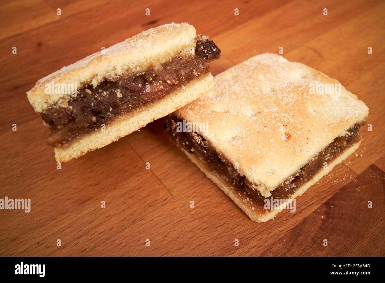 currant squares northern irish traditional sweet cake known locally as 'flies graveyard' or fly cemetary in scotland Stock Photo