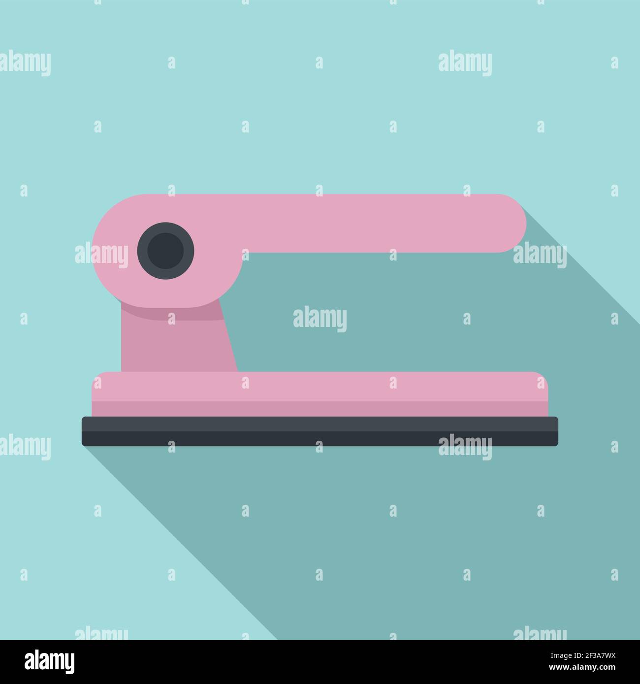 Hole punch stapler icon, flat style Stock Vector