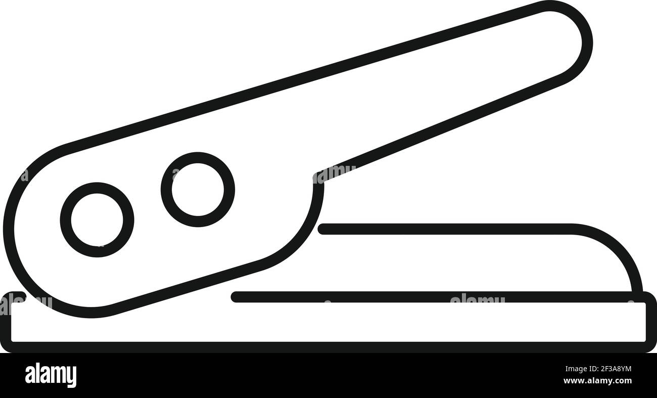 Hole stapler icon, outline style Stock Vector