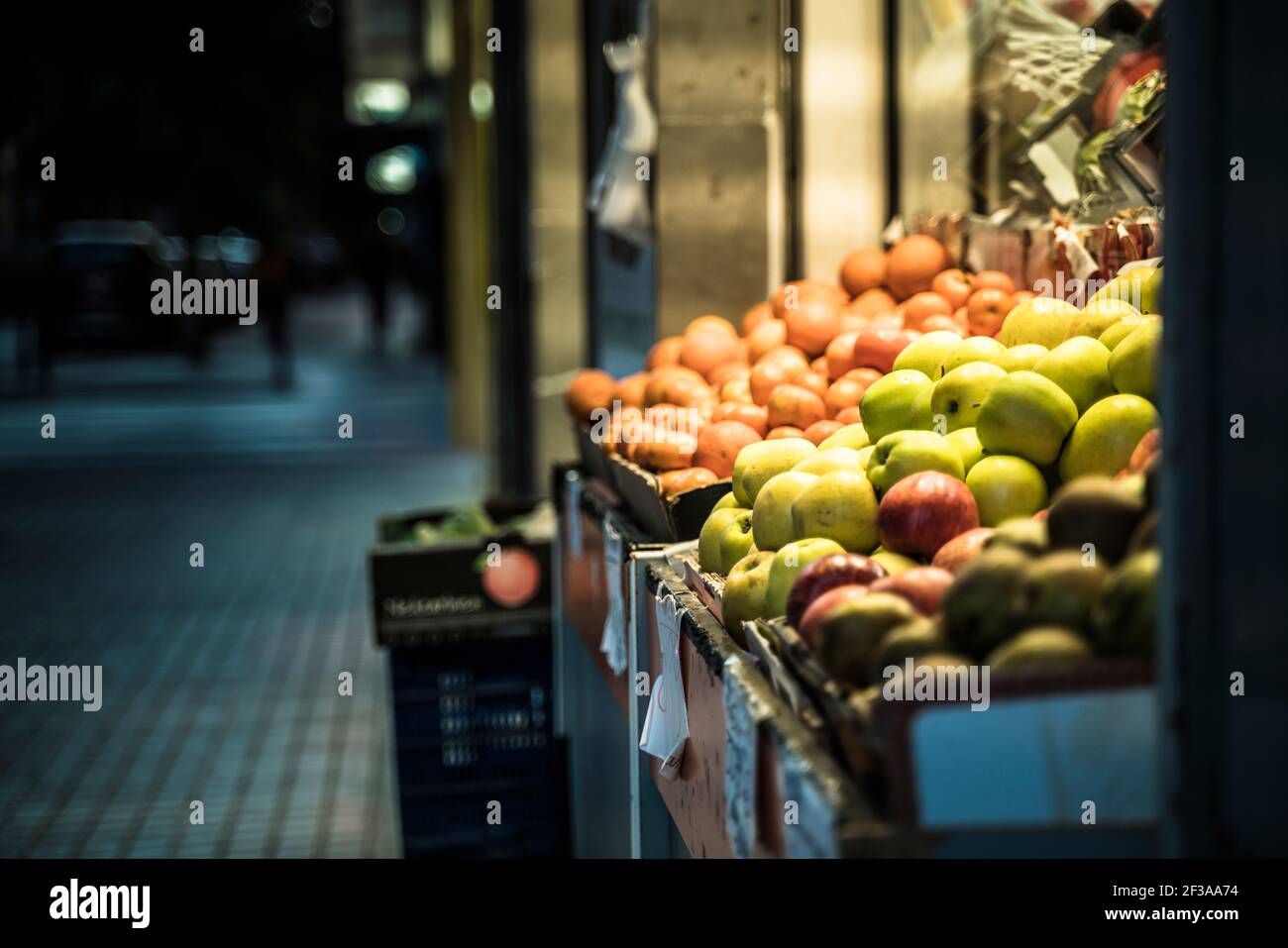 Fruit on display in the street Stock Photo