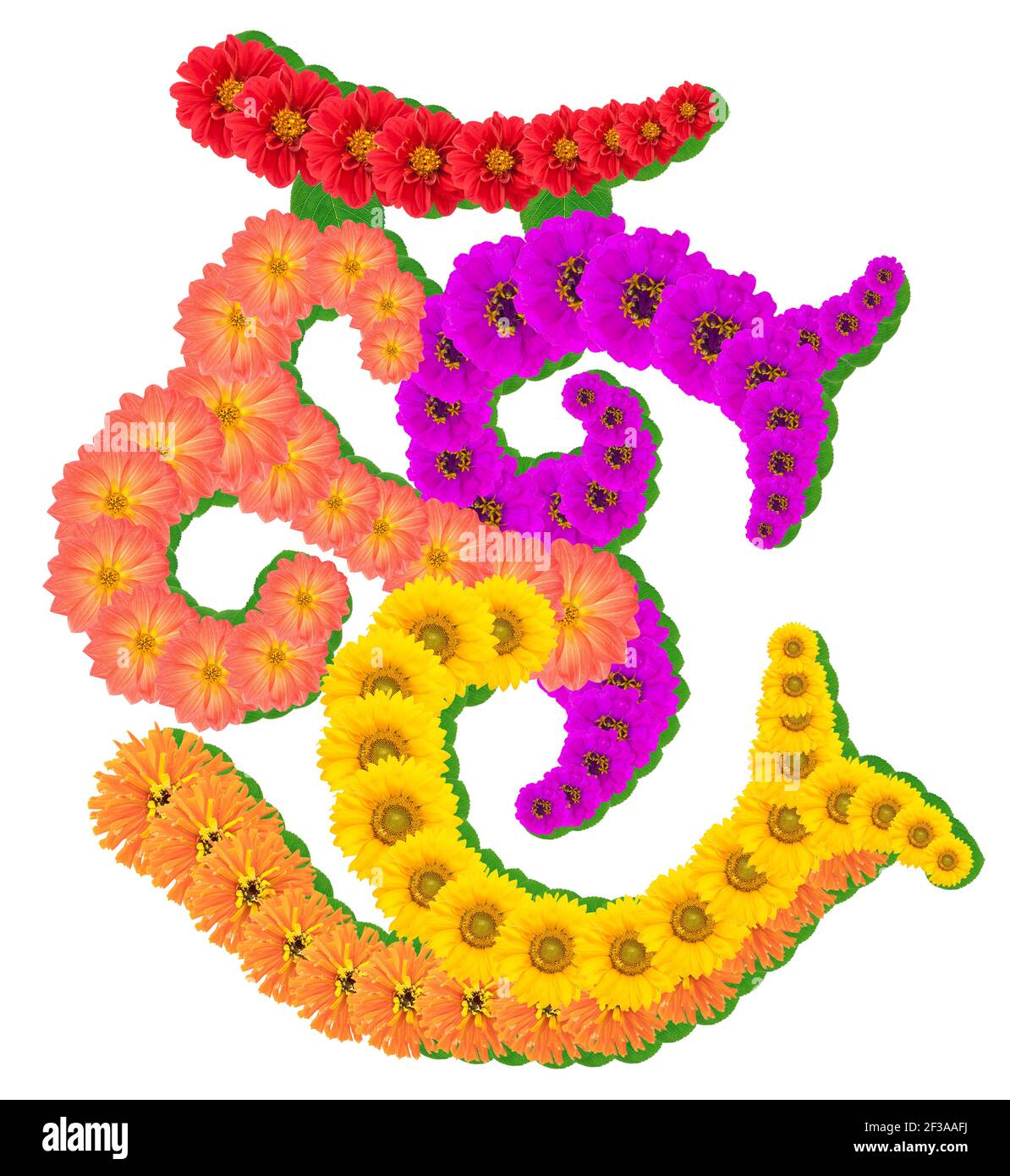 Ancient native Indian symbol of happiness made from flowers. Isolated