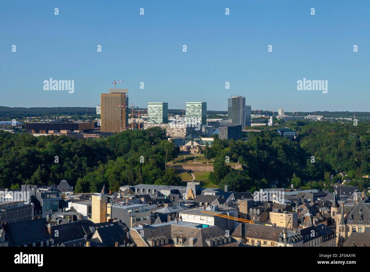 Luxembourg: overview of the European district, Kirchberg Plateau Stock Photo