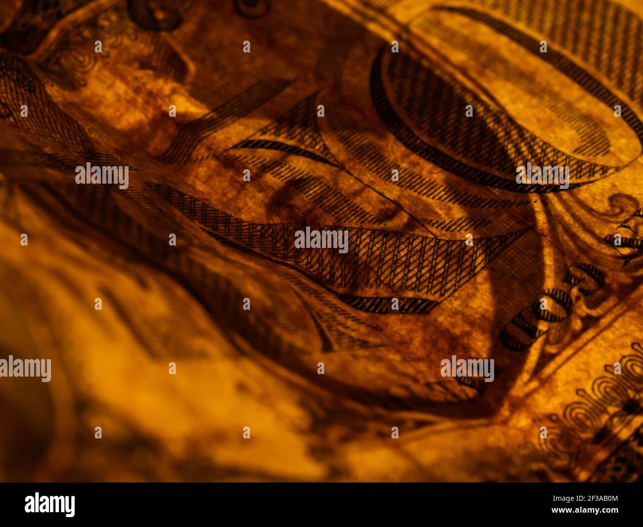 Macro photograph of a one dollar bill. George Washington portrait on ...