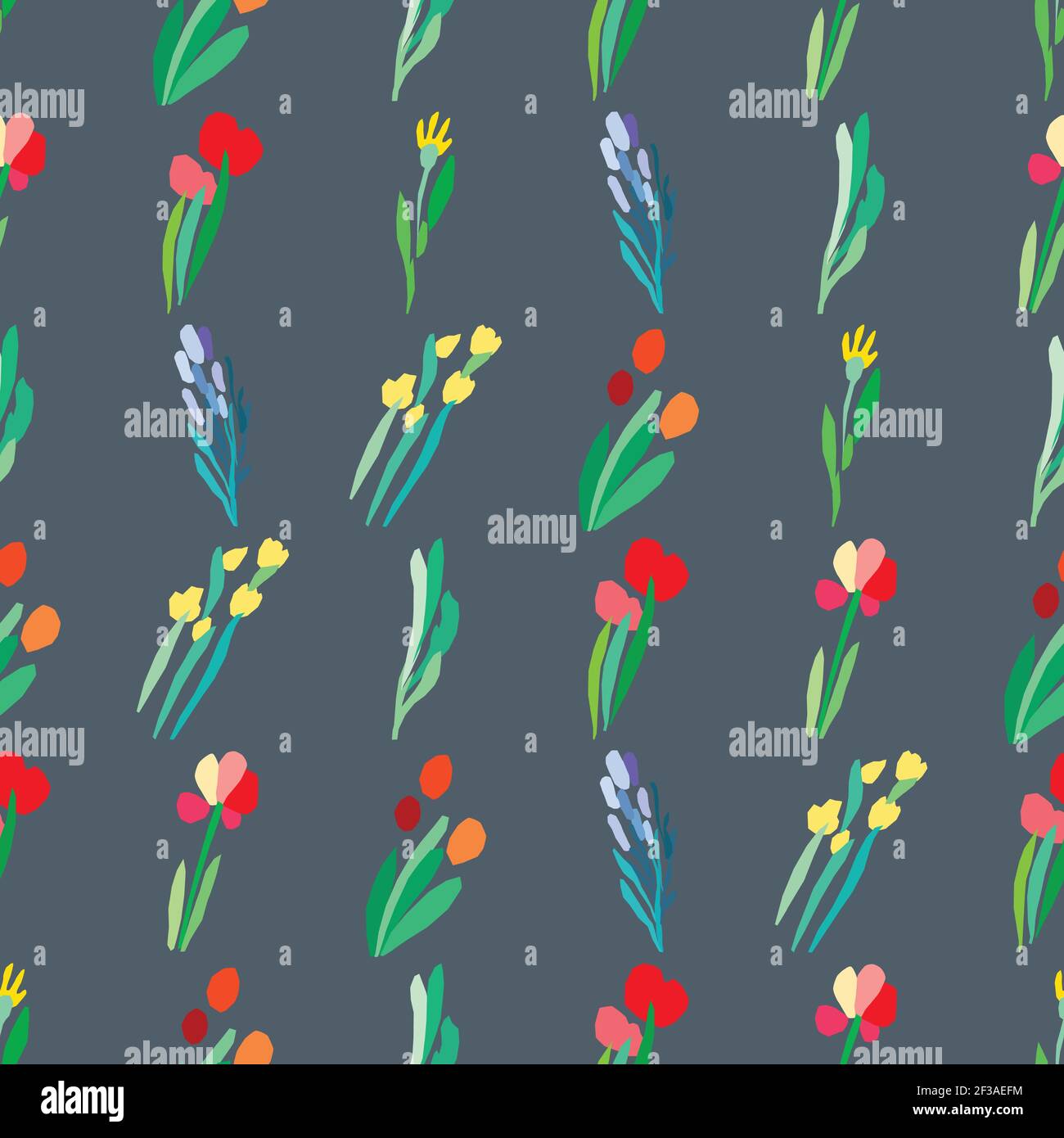 Seamless pattern with flowers, plant vector background Stock Vector ...