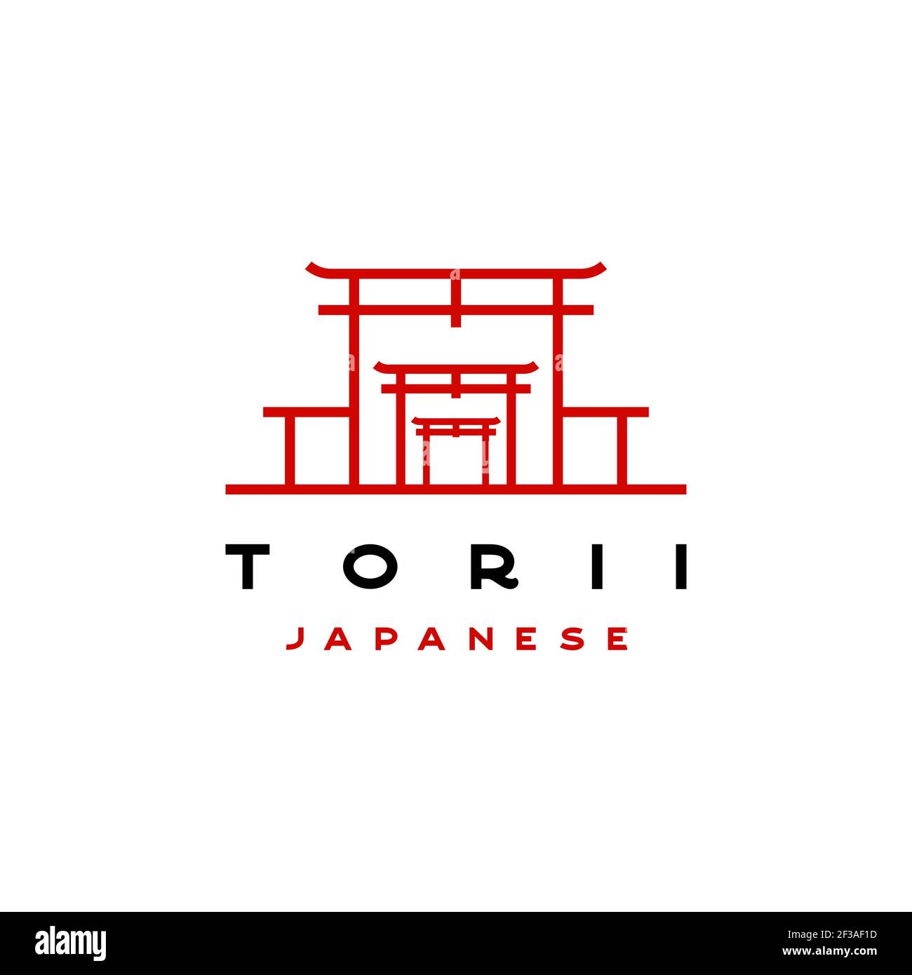 Japanese Torii house / Torii Gate Hipster Logo Vector Illustration Stock Vector