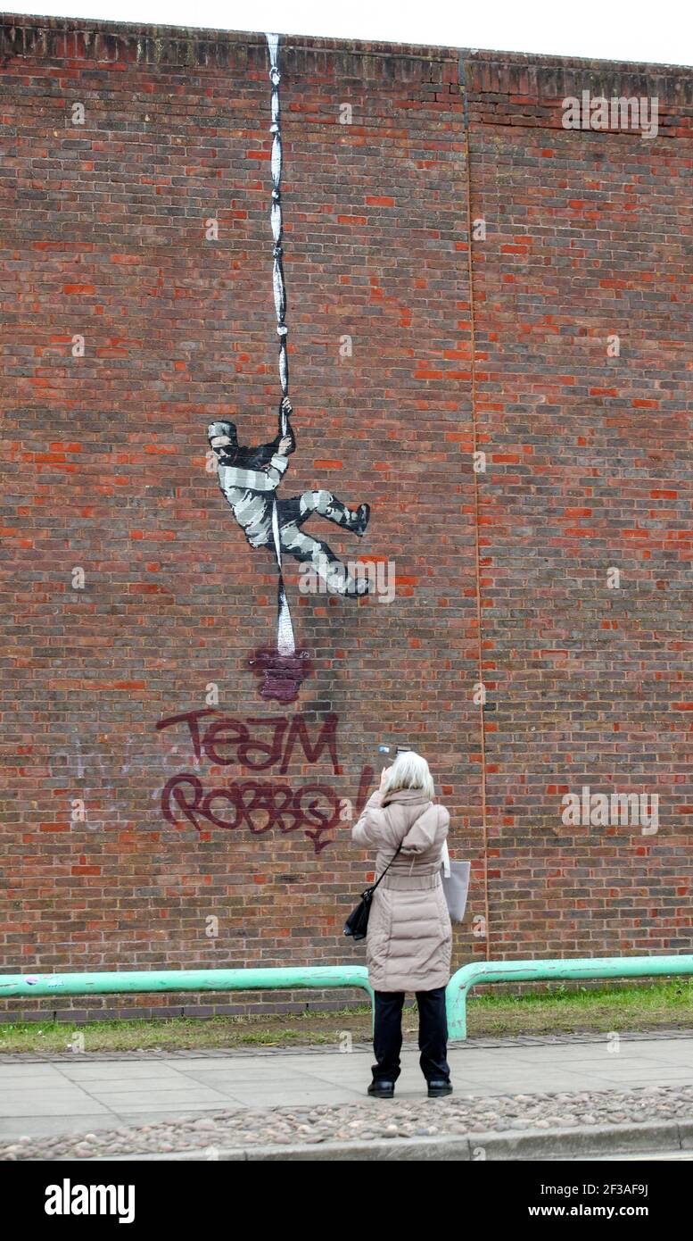 The Banksy Artwork Which Was Painted On The Side Of The Former Prison 