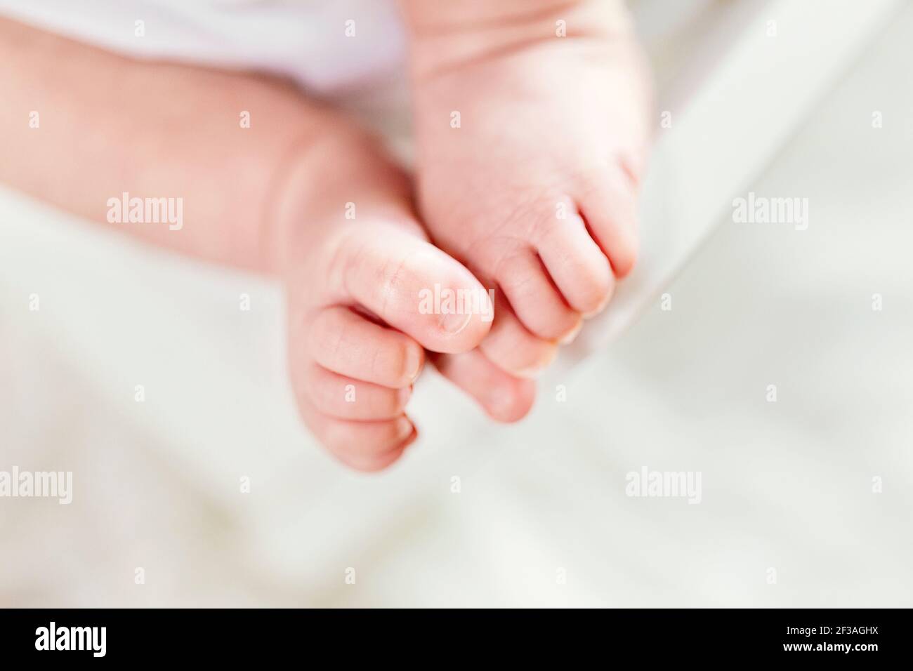 Close up of newborn baby feet Stock Photo