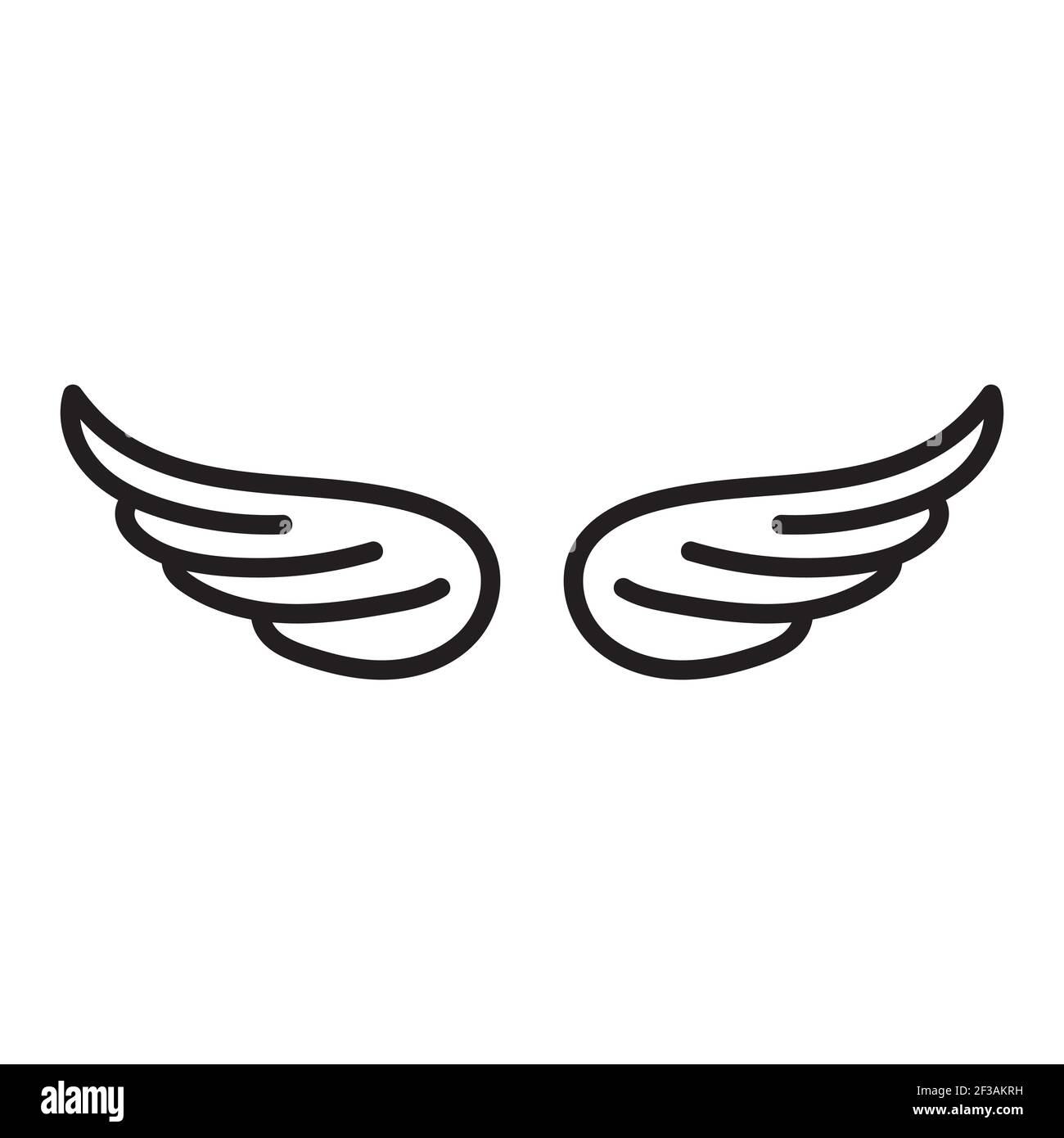 Wing Icon. Vector. black linear illustration on a white background Stock  Vector Image & Art - Alamy