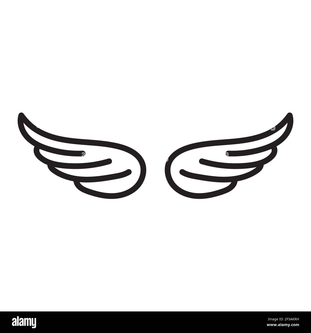 Wing Icon. Vector. black linear illustration on a white background
