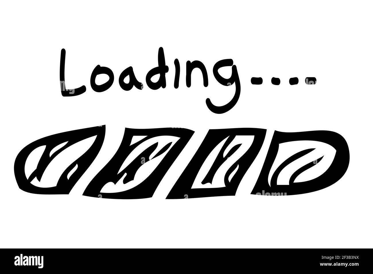 Simple Hand Draw Sketch Loading or Progress bar Stock Vector Image