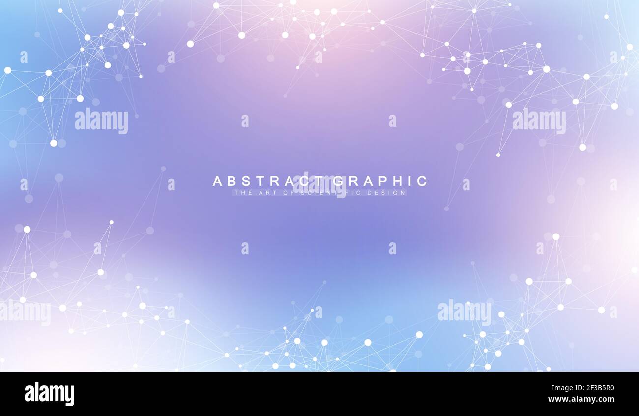 Expansion of life. Colorful explosion background with connected line and dots, wave flow. Visualization Quantum technology. Abstract graphic Stock Vector