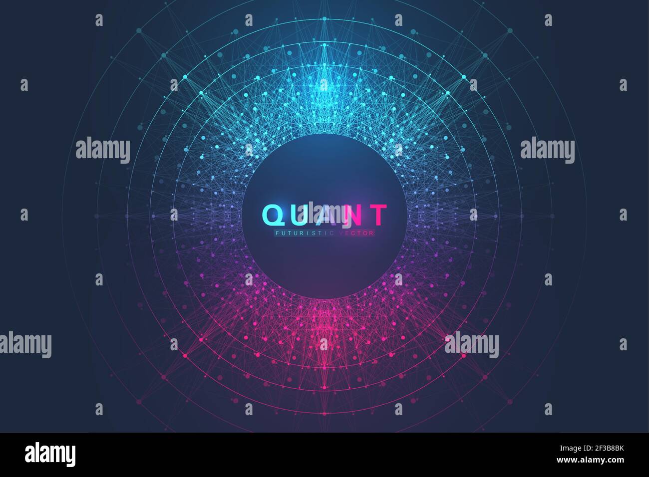 Innovative vector illustration for processing big data quantum computer technologies, analysis and structuring of information. Big data machine Stock Vector