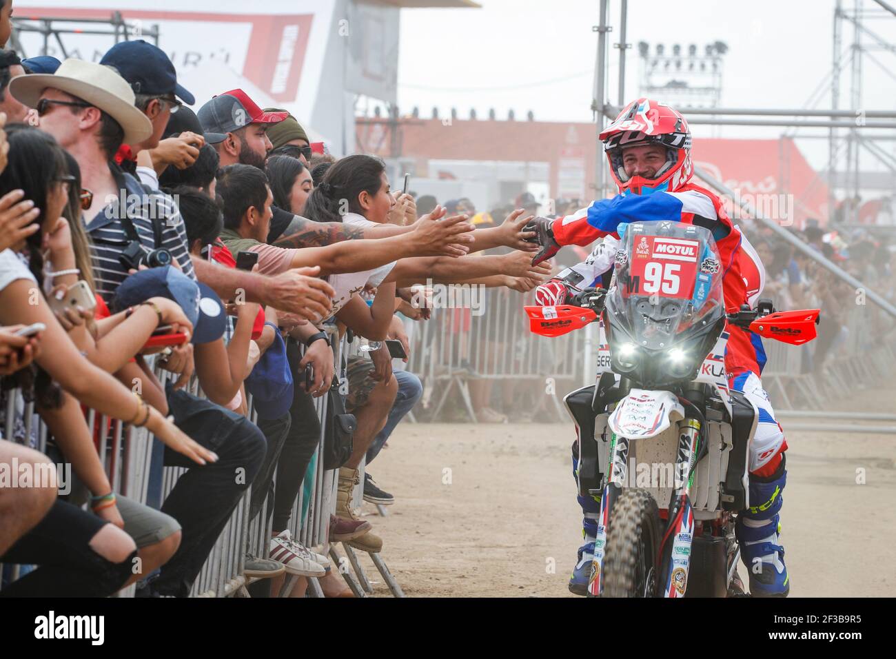 95 PAVAN Mirko (ita), Beta, NSM Racing Team, Motul, Moto, during the Dakar  2019, Start Podium, Podium de Départ, Peru, Lima, on january 6 - Photo  Frederic Le Floc'h / DPPI Stock Photo - Alamy