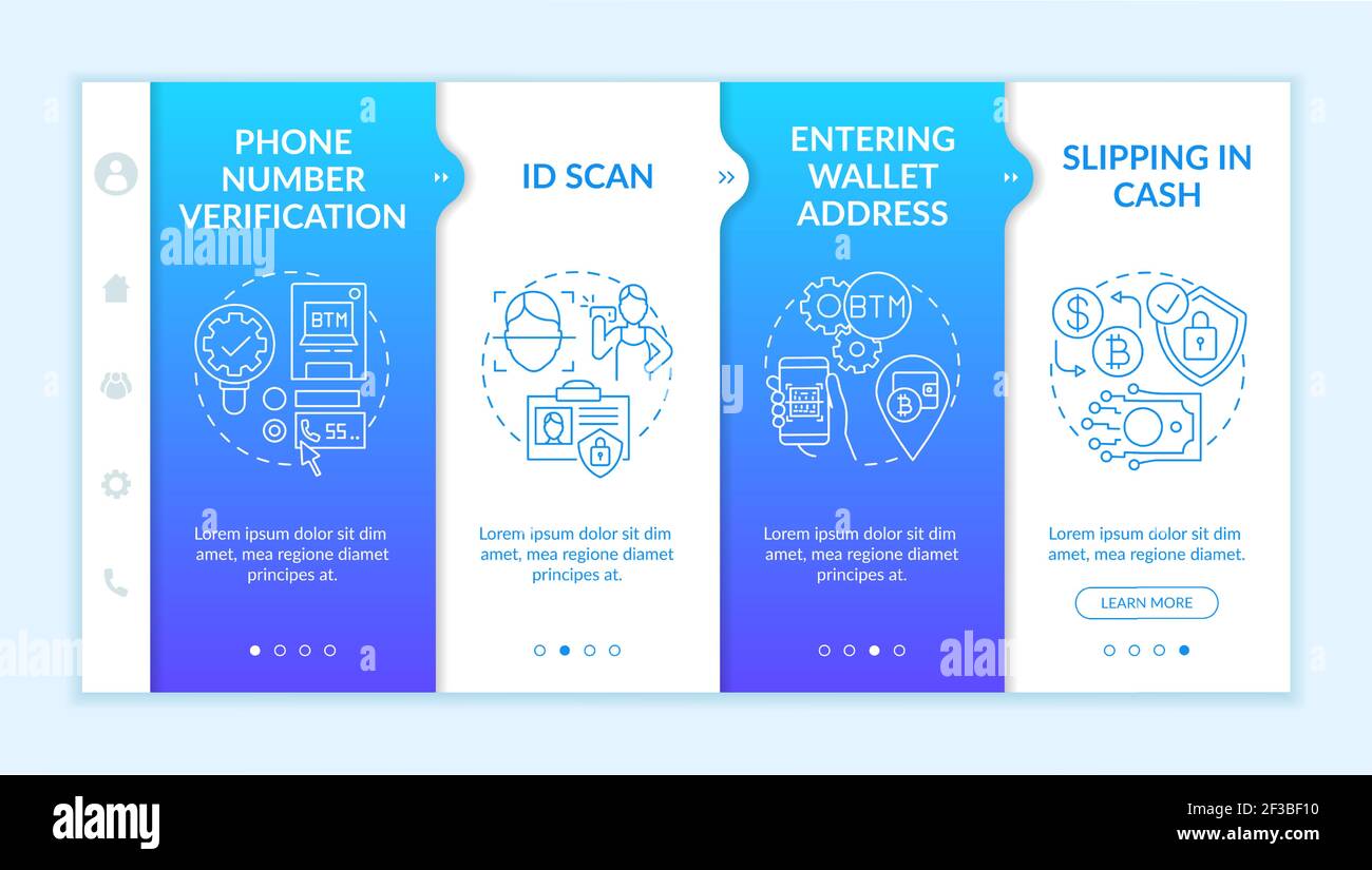 Phone number verification onboarding vector template Stock Vector