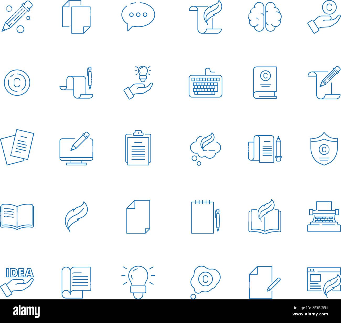 Copywriting icon. Write articles pen symbol content blog books vector ...