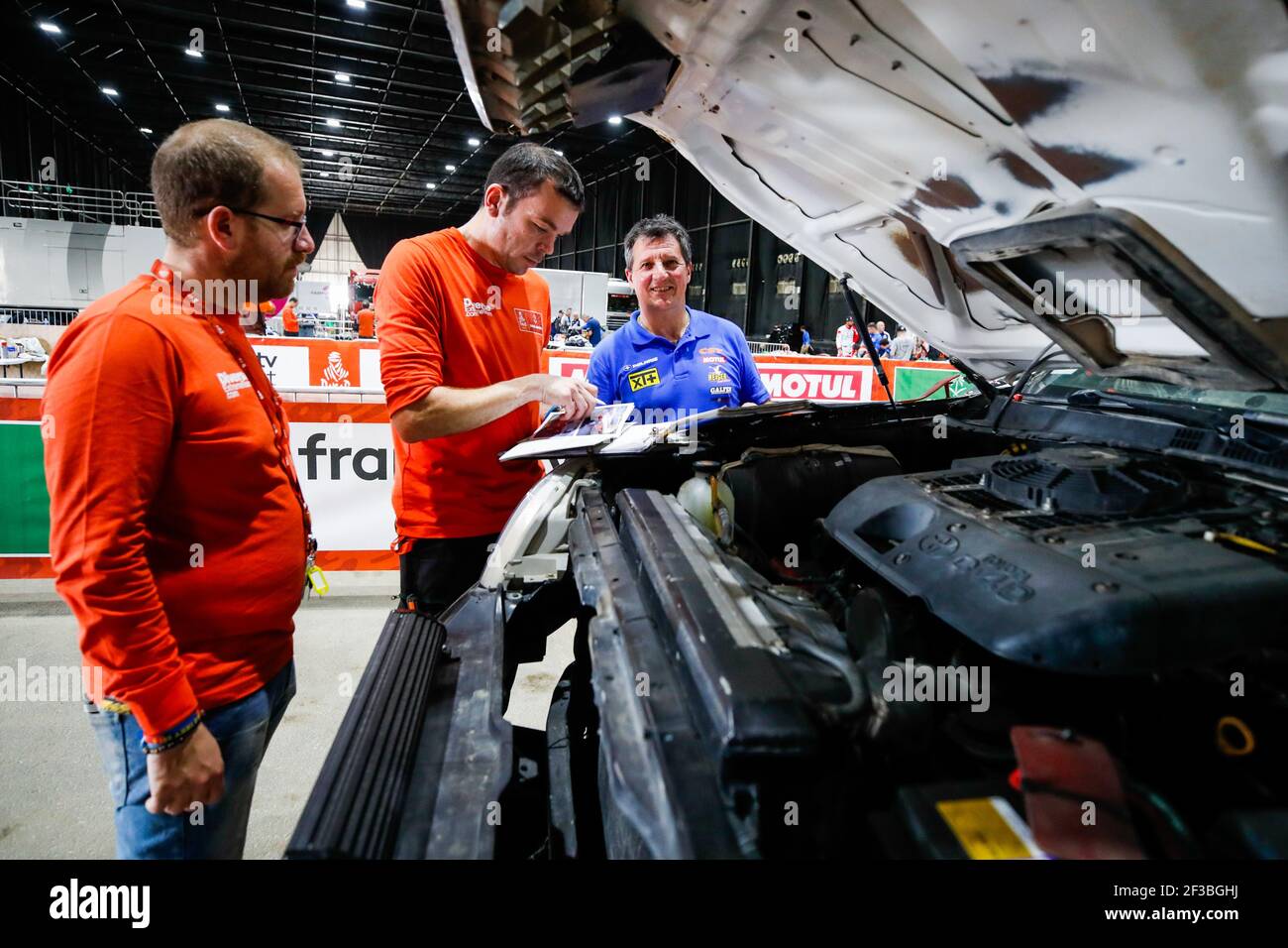386 Piana Marco (fra), Alcaraz William (fra), Toyota, Xtremeplus Polaris Factory Team, Auto, Car, ambiance during the Dakar 2020's Administrative and Technical scrutineering in Jeddah, Saudi Arabia from January 2 to 4, 2020 - Photo Florent Gooden / DPPI Stock Photo