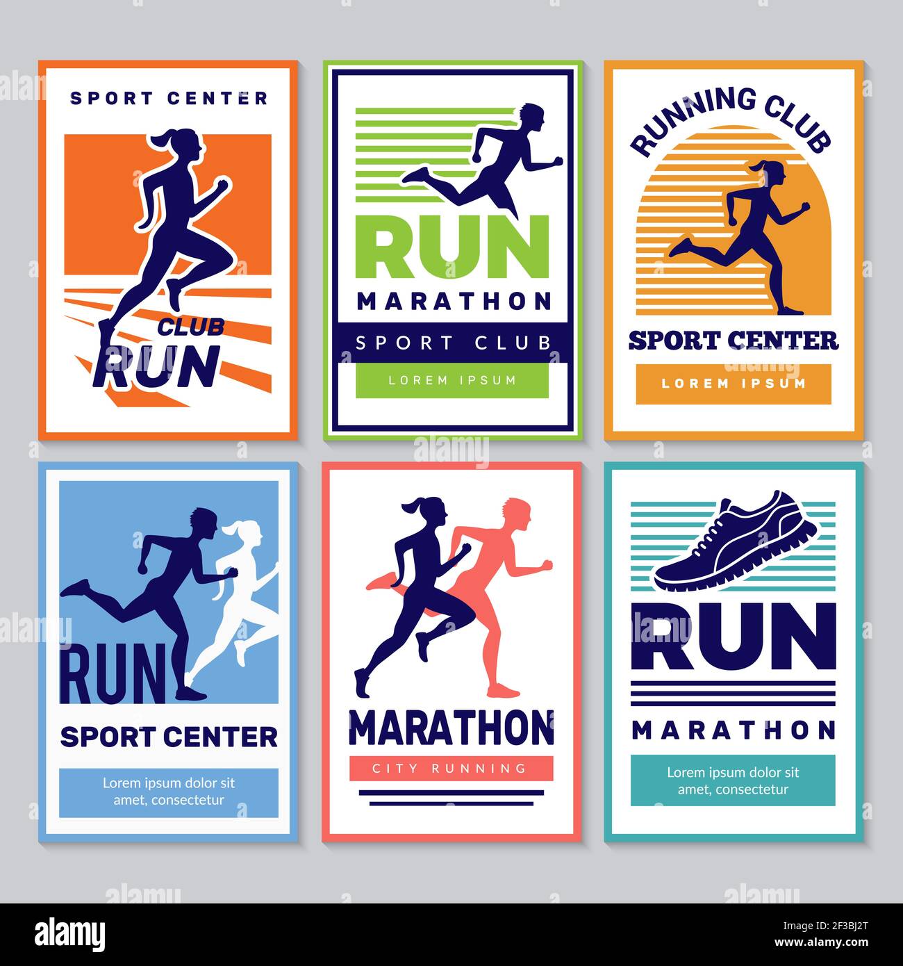 Running club poster. Marathon winners sportsmen athletes fitness for  healthy people vector placard collection Stock Vector Image & Art - Alamy