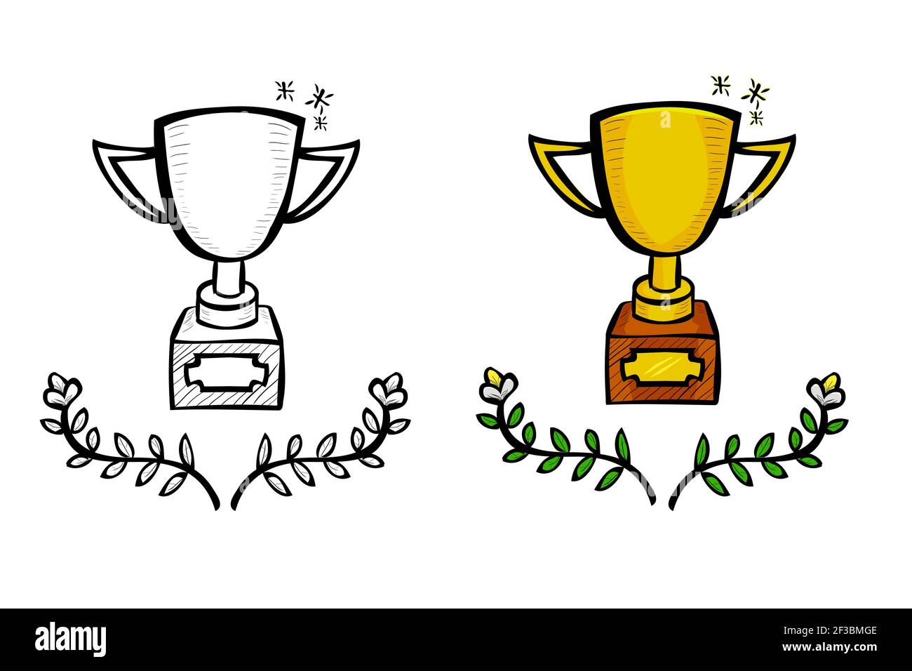 Trophy, Simple Vector doodle hand draw sketch Stock Vector Image & Art