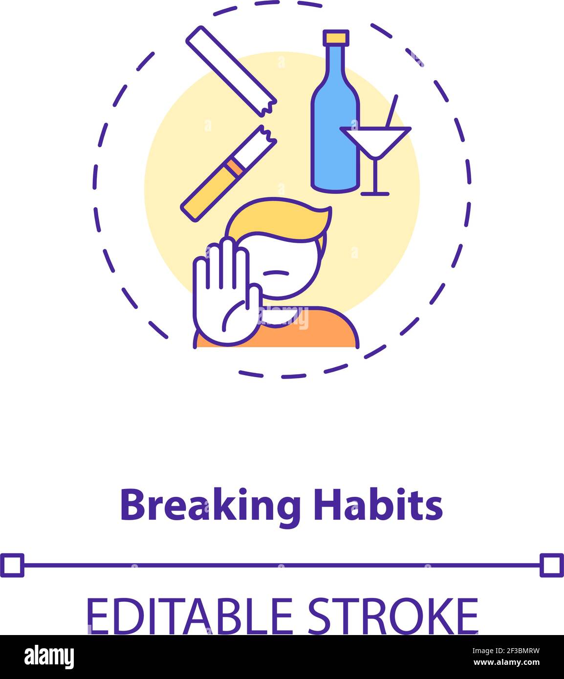 Breaking habits concept icon Stock Vector Image & Art - Alamy