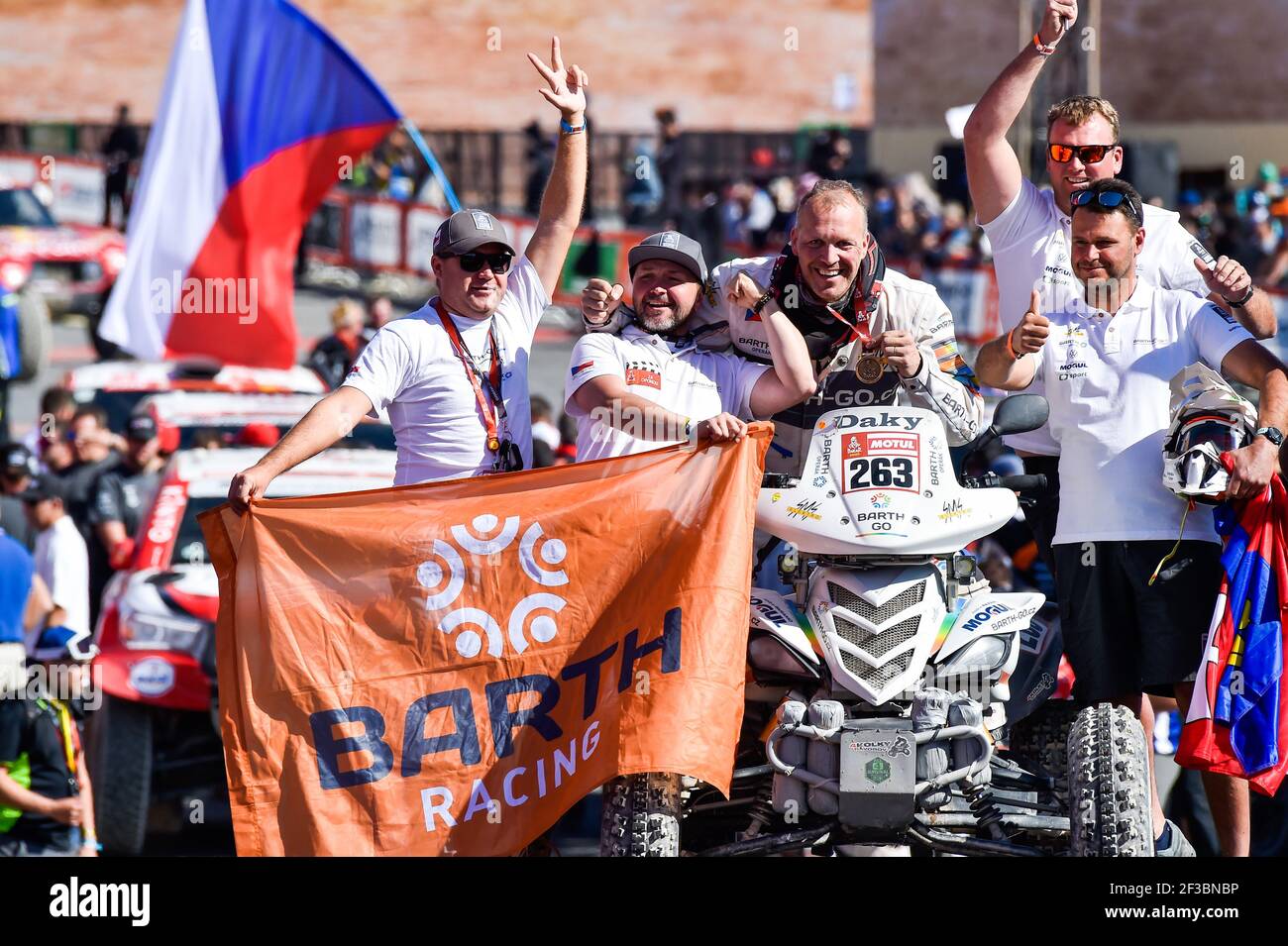 263 Tuma Zdenek (cze), Yamaha, Barth Racing Team, Quad, ambiance on the podium at the arrival of the Dakar 2020, in Qiddiya, Saudi Arabia, on January 17, 2020 - Photo DPPI Stock Photo