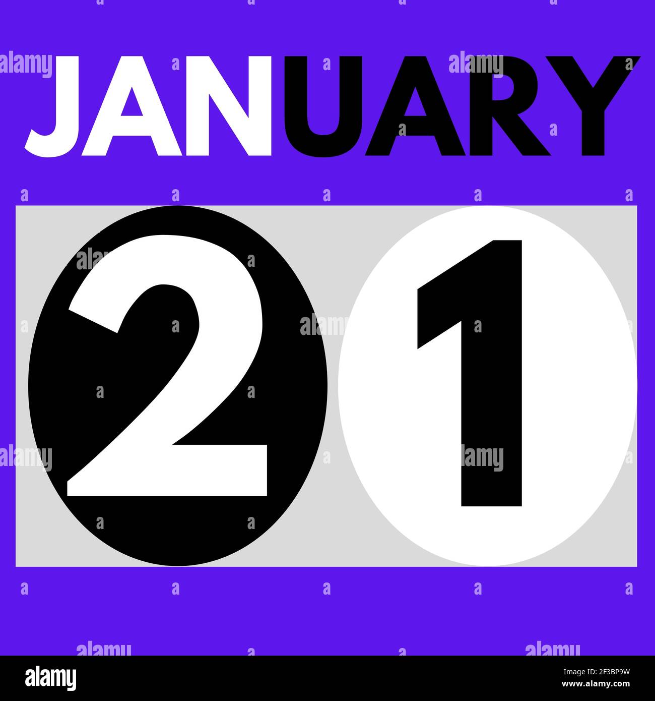 January 21 . Modern daily calendar icon .date ,day, month .calendar for ...