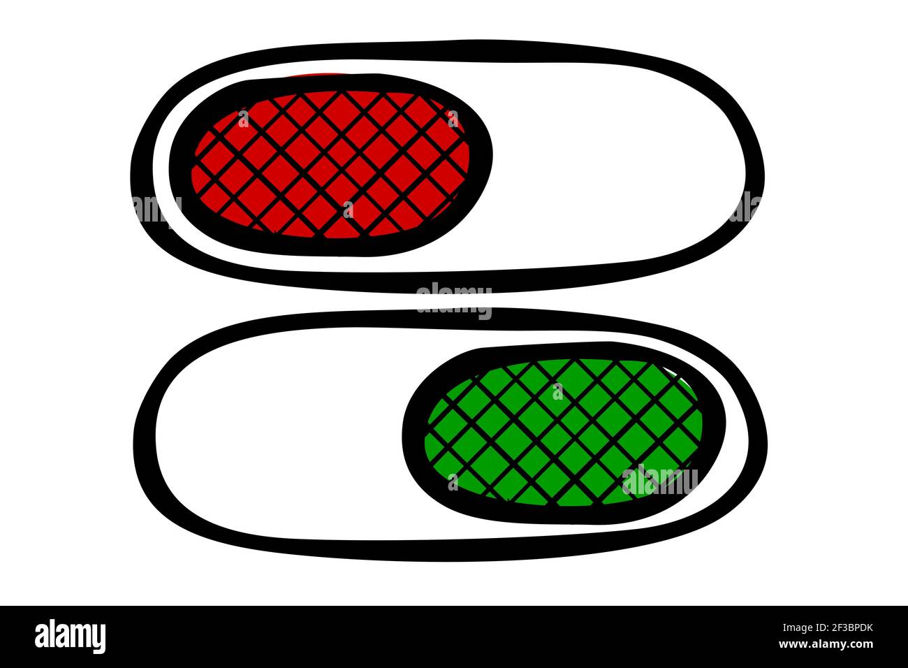 Vector Doodle Hand Draw Sketch on off oval Button or Switch Stock ...