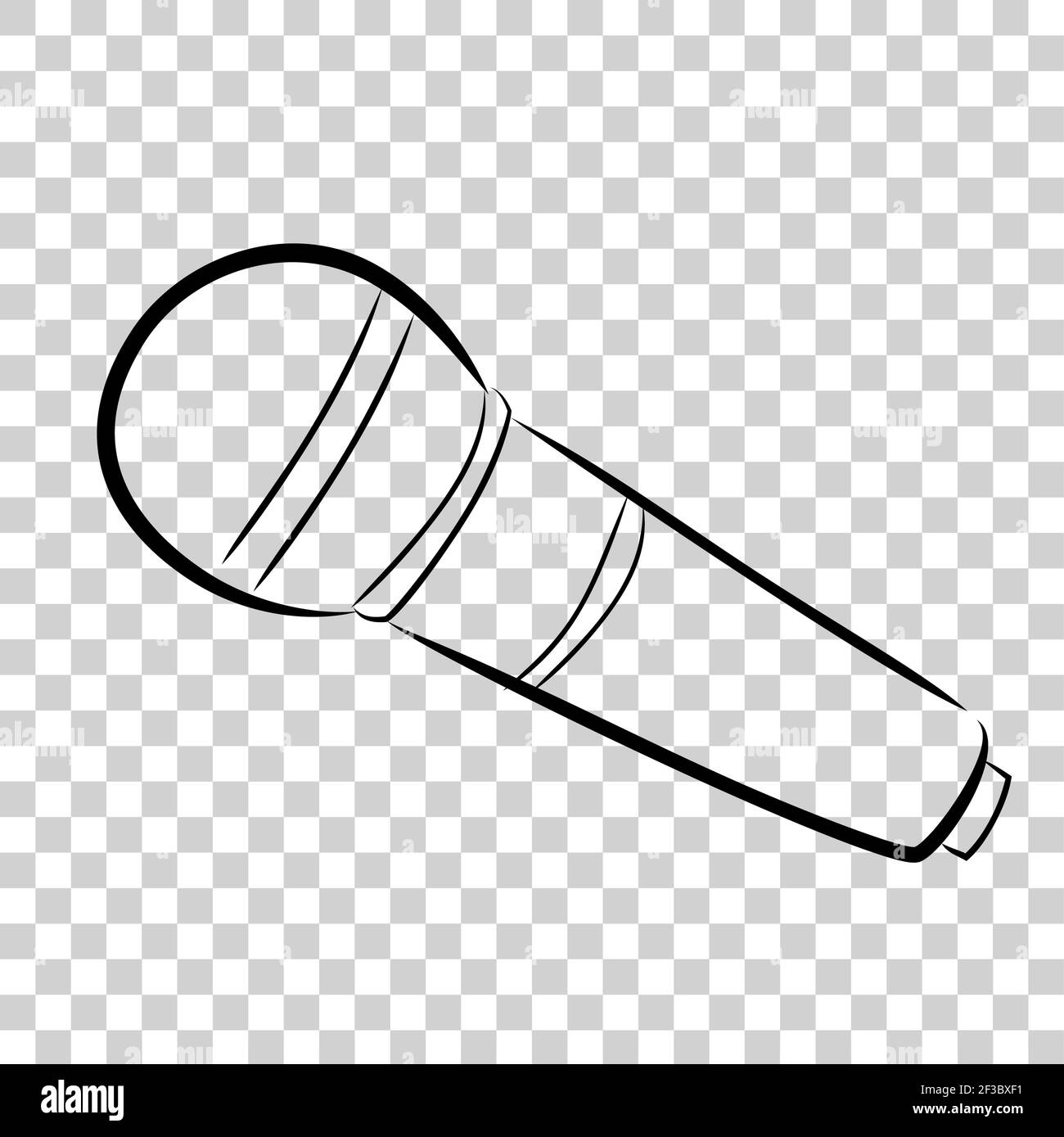 Simple, hand draw sketch wireless microphone, at transparent effect background Stock Vector