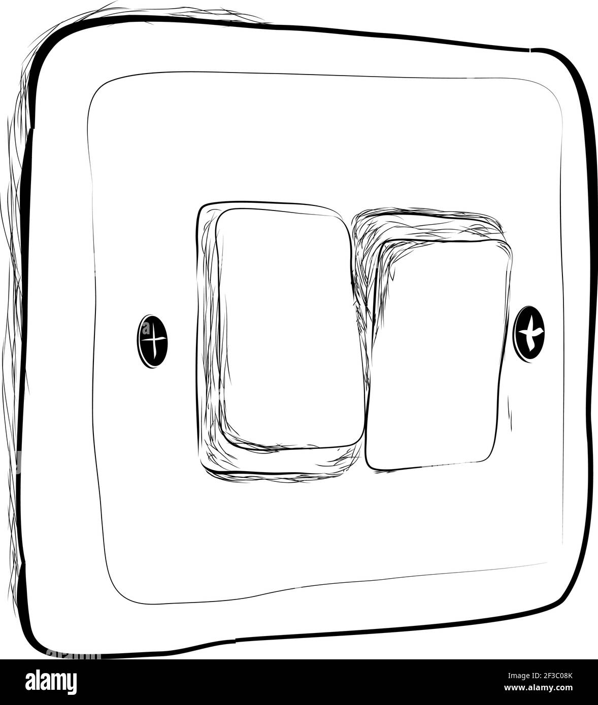 Vector Doodle Hand Draw Sketch on off Electricity Switch Stock Vector ...