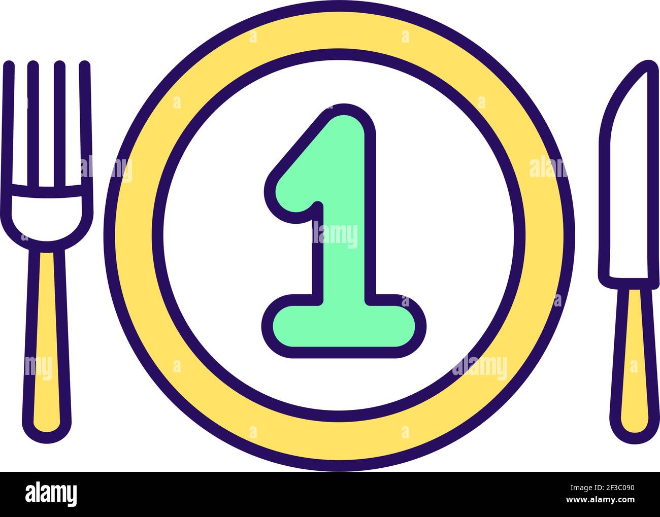 First meal RGB color icon Stock Vector