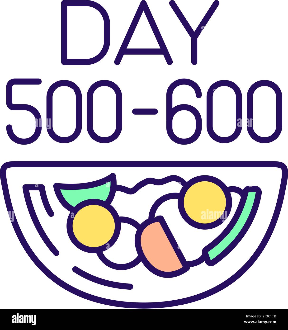 Dieting plan RGB color icon Stock Vector