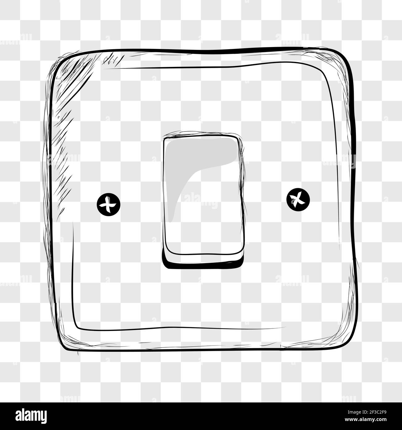 Vector Doodle Hand Draw Sketch on off Electricty Switch Stock Vector ...