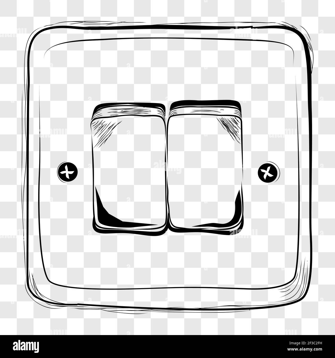 Vector Doodle Hand Draw Sketch on off Electricty Switch Stock Vector ...