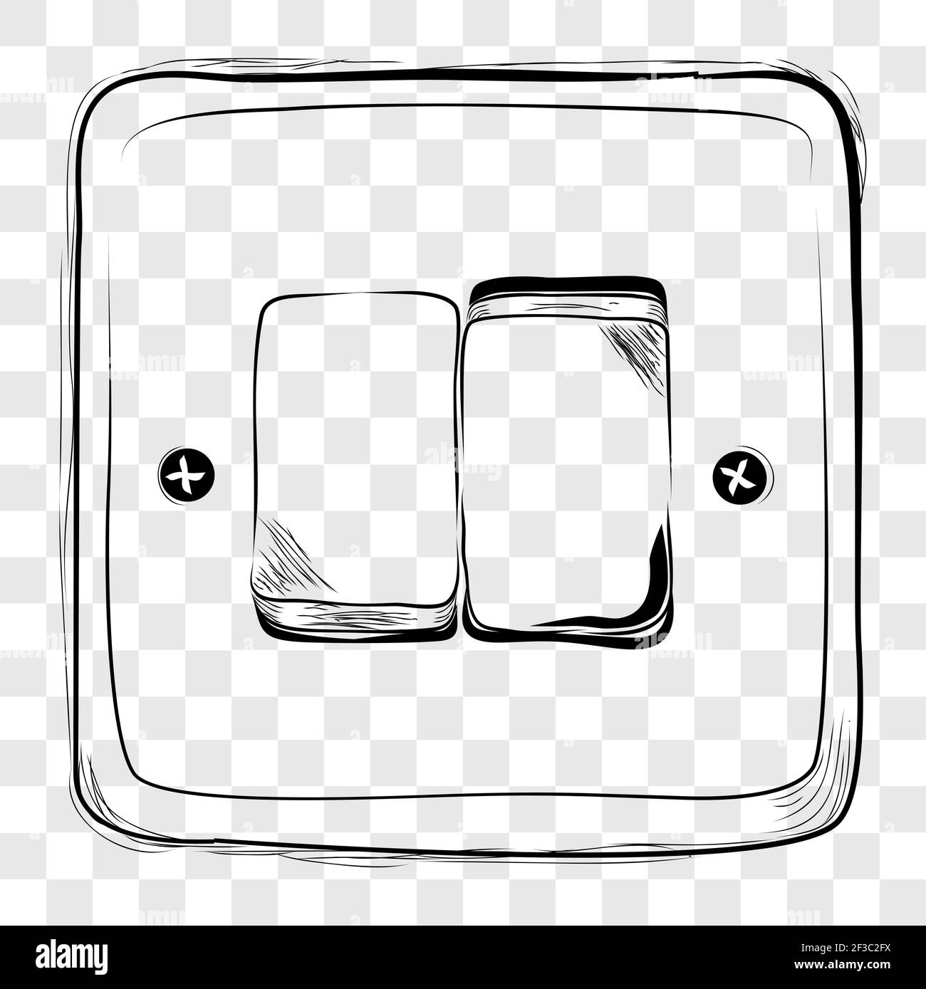 Vector Doodle Hand Draw Sketch on off Electricty Switch Stock Vector ...