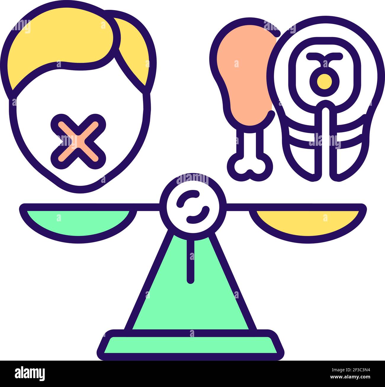 Dieting RGB color icon Stock Vector