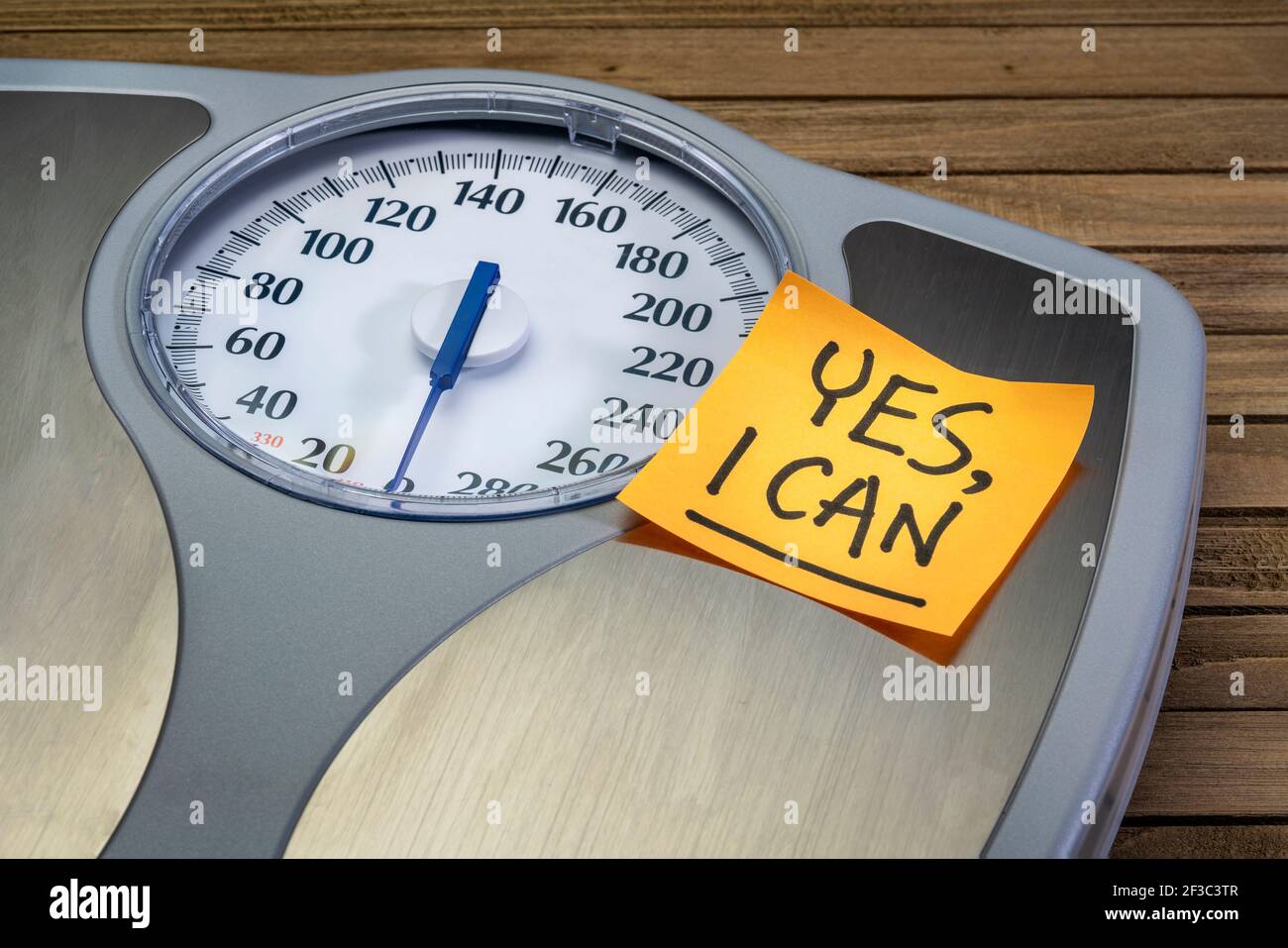 https://c8.alamy.com/comp/2F3C3TR/yes-i-can-motivational-reminder-note-on-a-bathroom-scale-weight-loss-concept-2F3C3TR.jpg