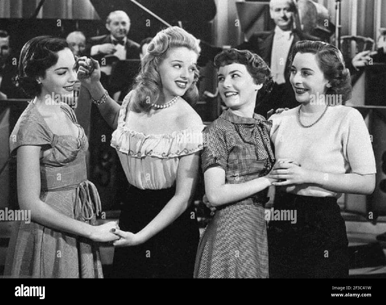 DANCE HALL 1950 Ealing Studios/GFD film with from left: Jane Hylton, Diana Dors, Petula Clark, Natasha Parry Stock Photo