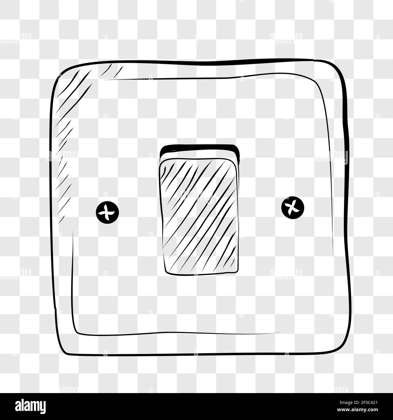 Vector Doodle Hand Draw Sketch on off Electricty Switch Stock Vector ...