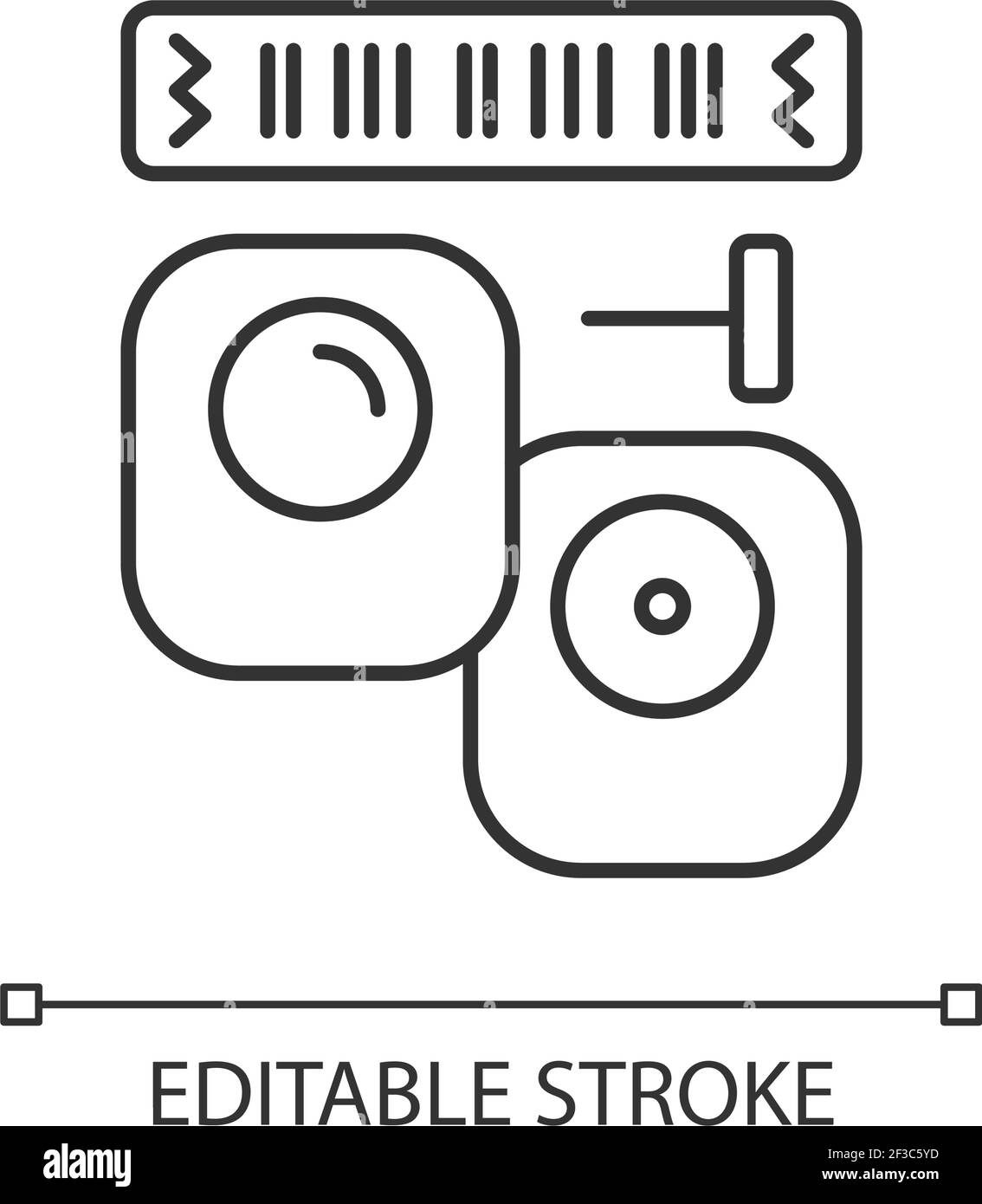 EAS tags and labels linear icon Stock Vector