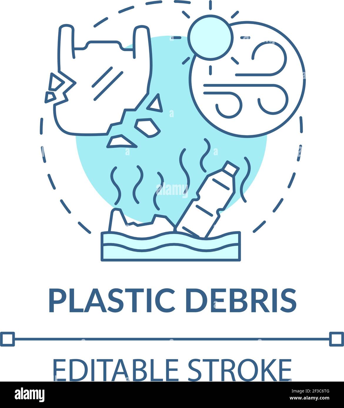 plastic-debris-concept-icon-stock-vector-image-art-alamy