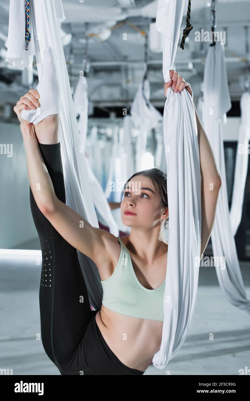 Aerial sportive young woman hi-res stock photography and images - Alamy