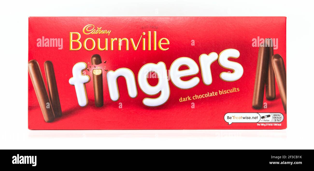 Cadbury Bournville fingers dark chocolate biscuits Stock Photo