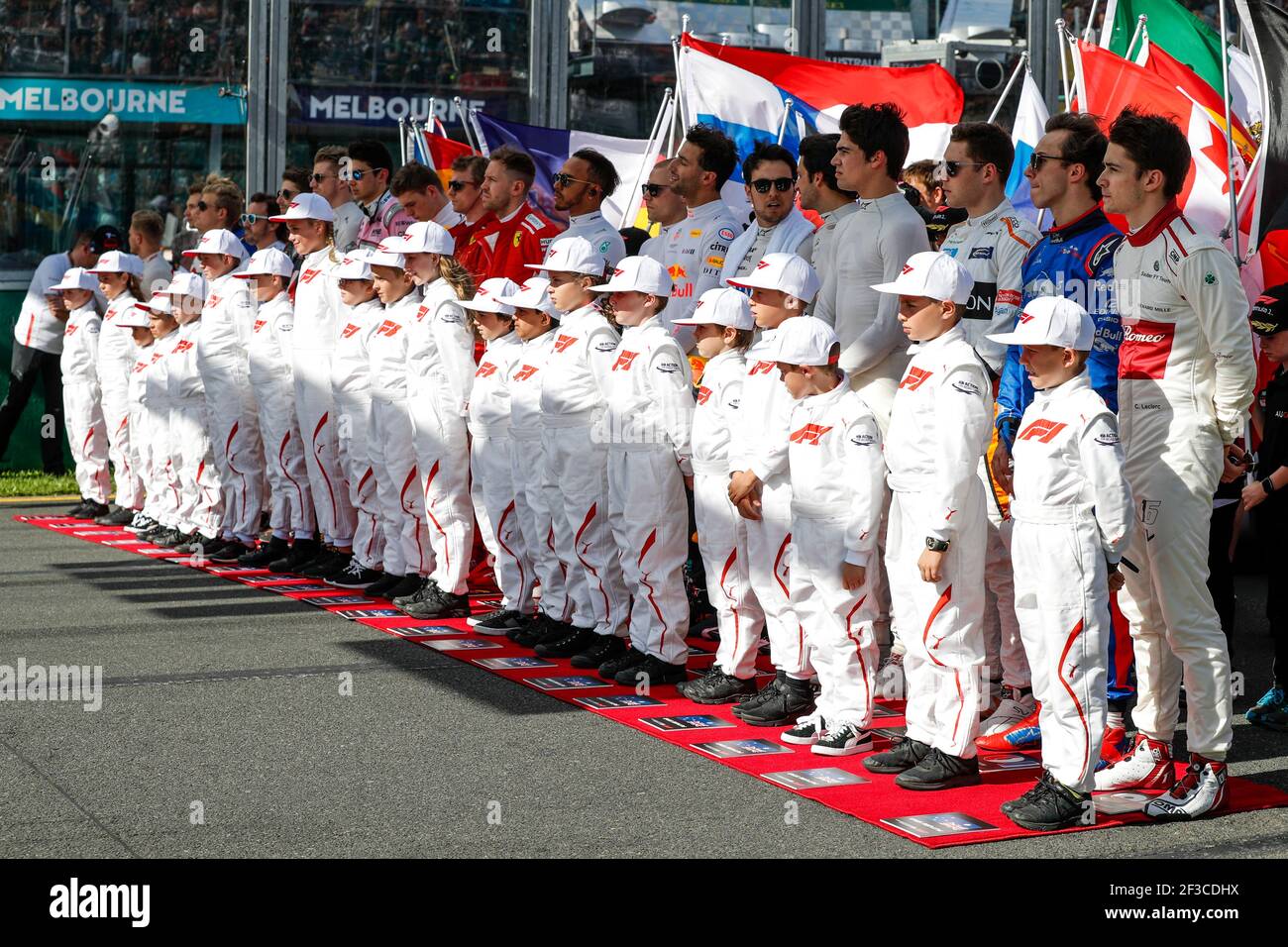 Kid kids on the starting grid during 2018 Formula 1 championship at ...
