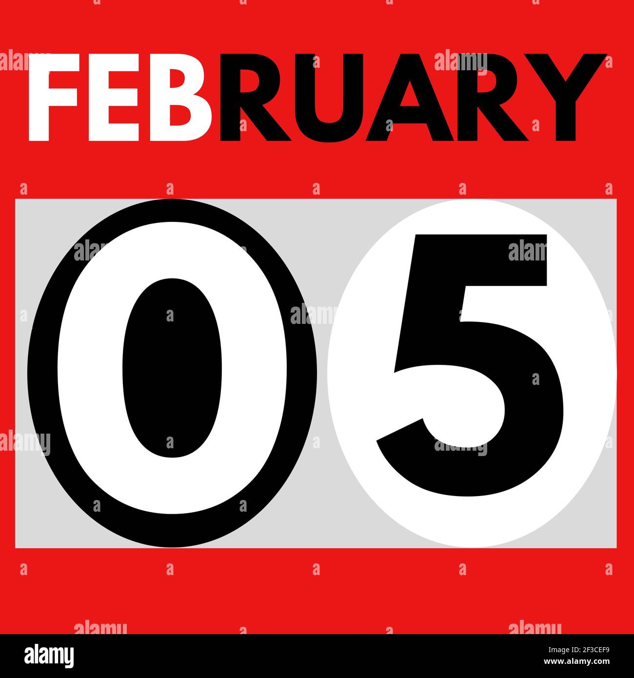 February 5 . Modern daily calendar icon .date ,day, month .calendar for ...