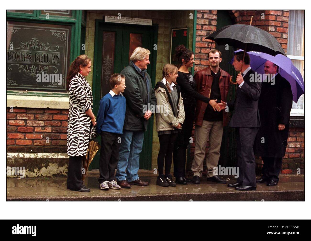 H.R.H. The Prince of Wales today visited the set of Coronation Street to  mark the occasion of the programs 40th anniversary. H.R.H. took part in  celebrations and met cast and crew as