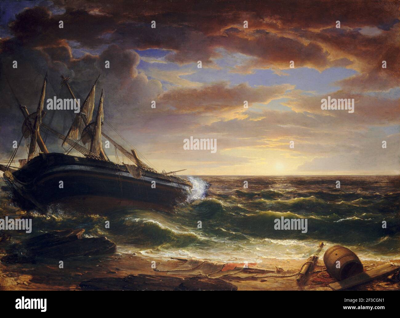 The Stranded Ship, 1844. Stock Photo