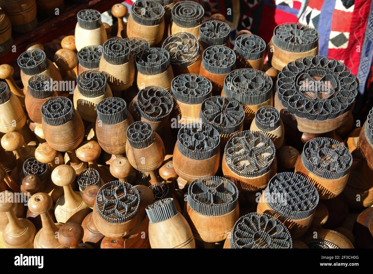 Bread molds on sale in Bukhara, Uzbekistan Stock Photo