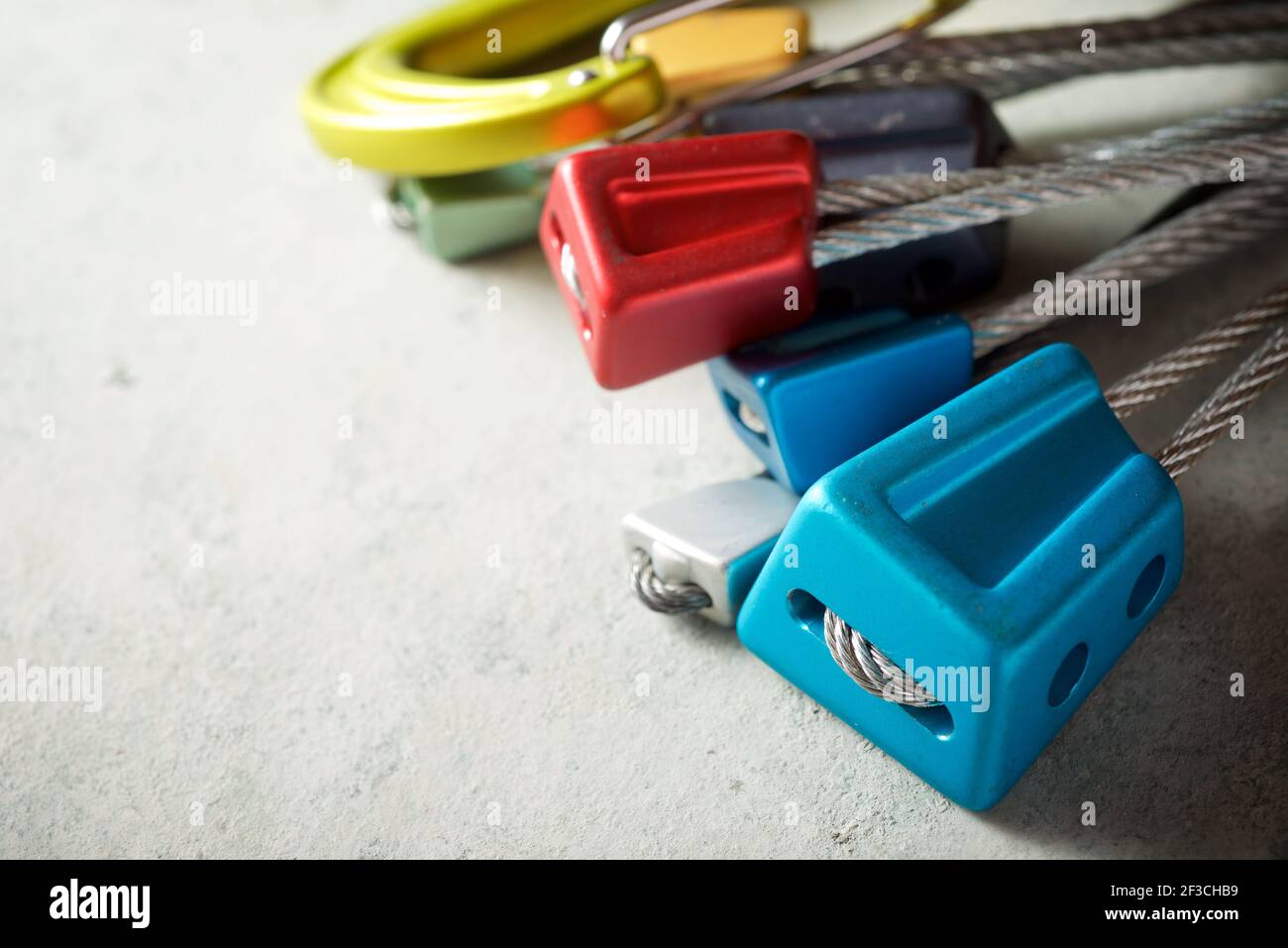 Nuts used in climbing on a table Stock Photo - Alamy