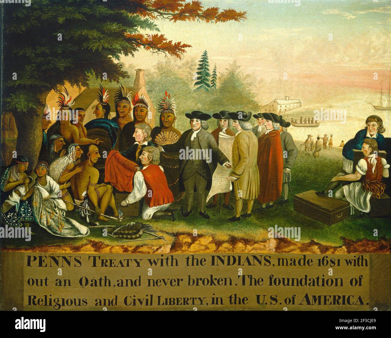 Penn's Treaty with the Indians, c. 1840/1844. Stock Photo