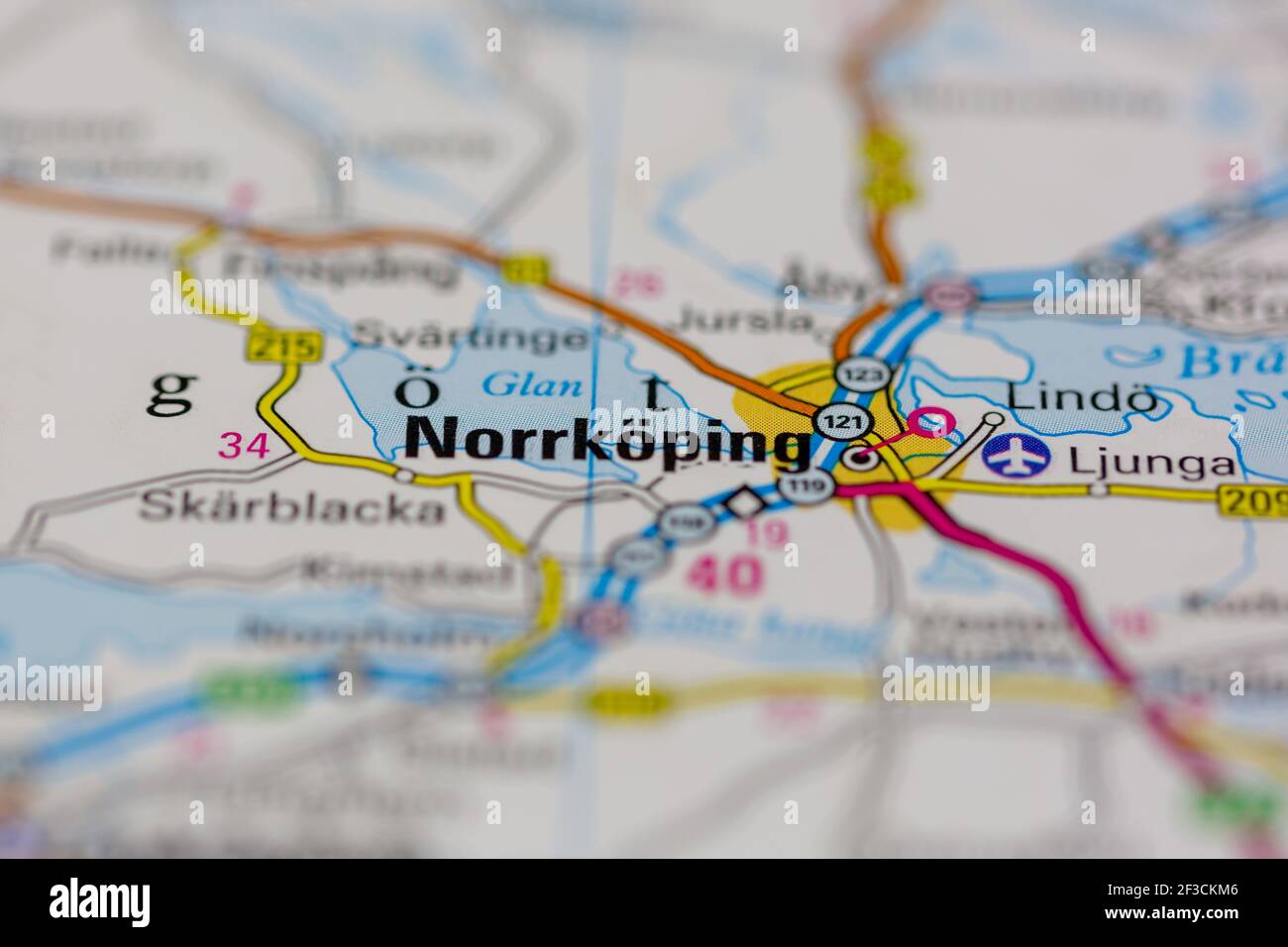 Norrkoping Shown on a geography map or road map Stock Photo