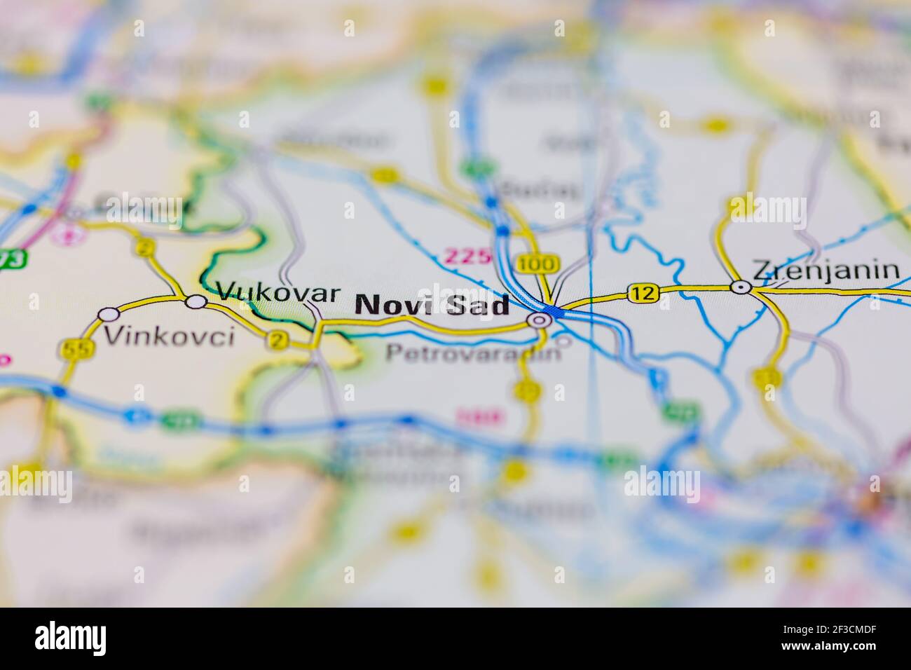 Novi Sad Shown on a geography map or road map Stock Photo